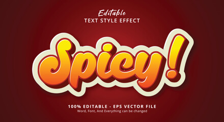 Editable text effect, Spicy text on red color style effect