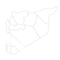 Syria political map of administrative divisions