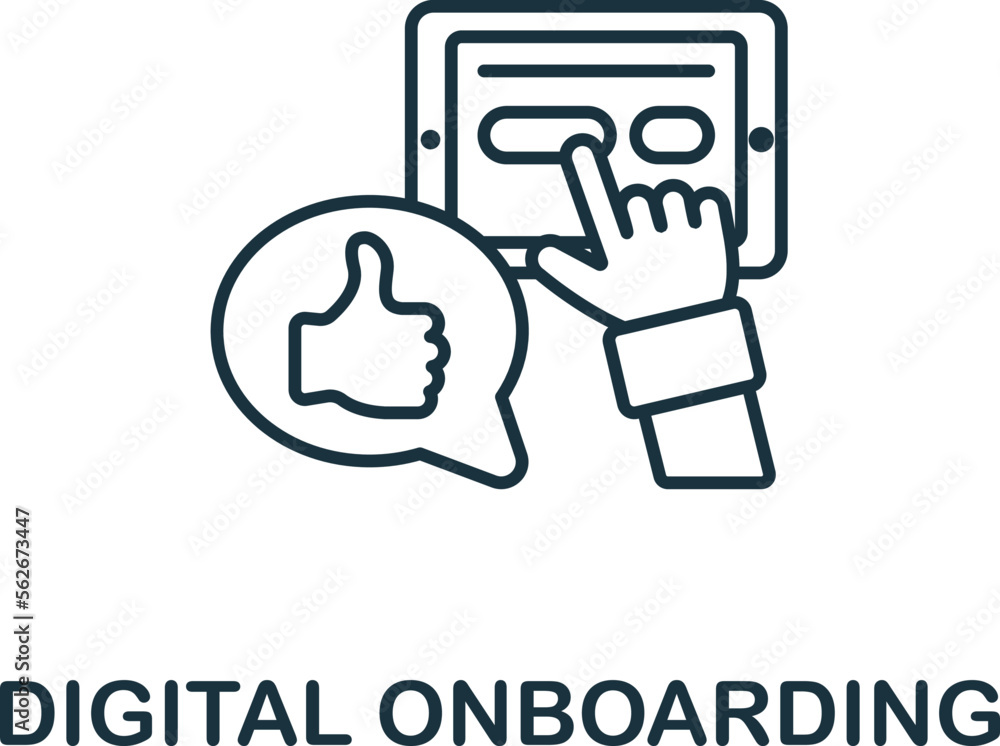 Poster digital onboarding icon. monochrome simple talent development icon for templates, web design and inf