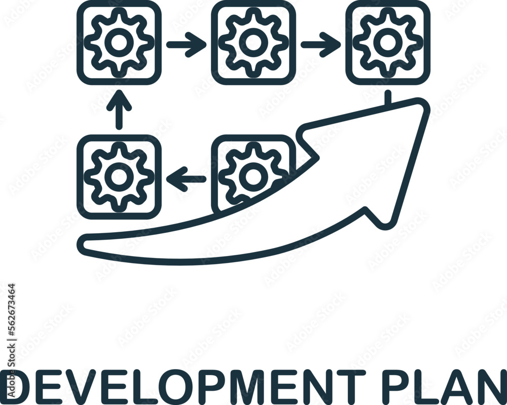 Poster development plan icon. monochrome simple talent development icon for templates, web design and infog