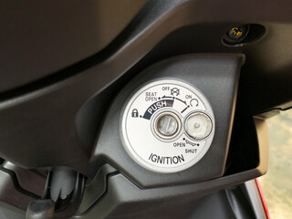 ignition switch of motorbike.