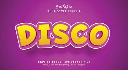 Editable text effect, Disco text on fancy color style