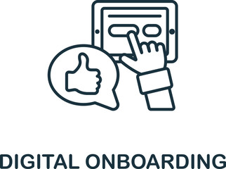 Digital Onboarding icon. Monochrome simple Talent Development icon for templates, web design and infographics