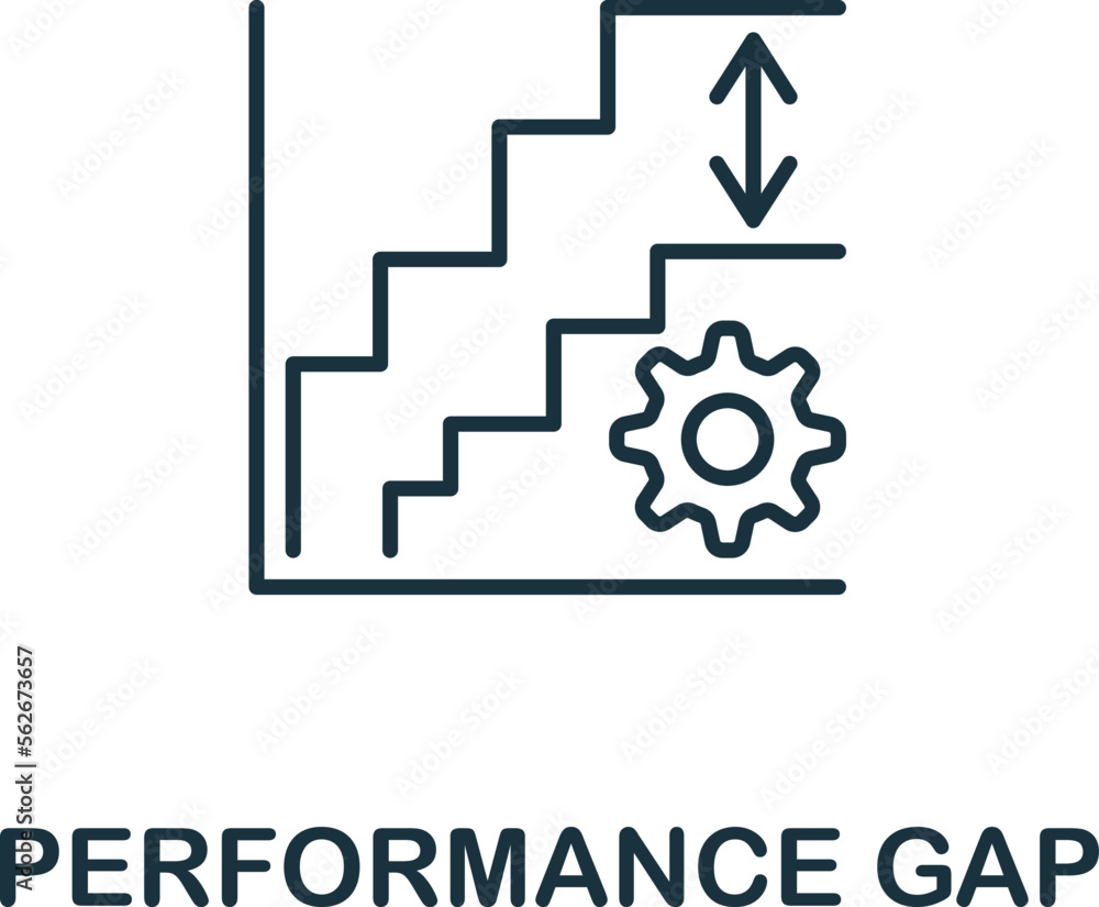 Poster performance gap icon. monochrome simple talent development icon for templates, web design and infogr