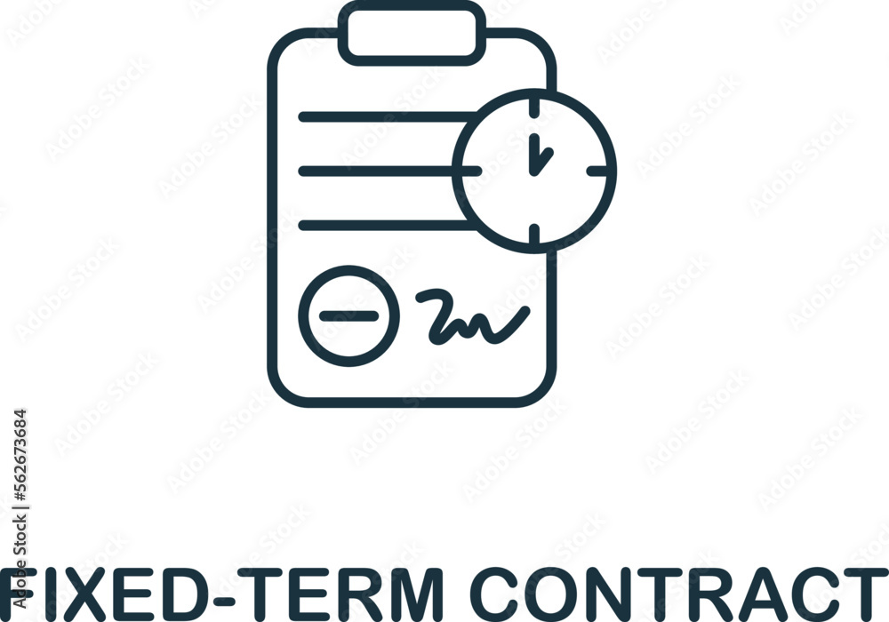Poster fixed-term contract icon. monochrome simple talent development icon for templates, web design and in