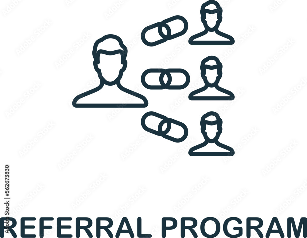 Poster referral program icon. monochrome simple talent development icon for templates, web design and infog