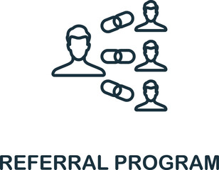 Referral Program icon. Monochrome simple Talent Development icon for templates, web design and infographics
