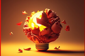 Digital illustration about light bulb.
Generative AI.