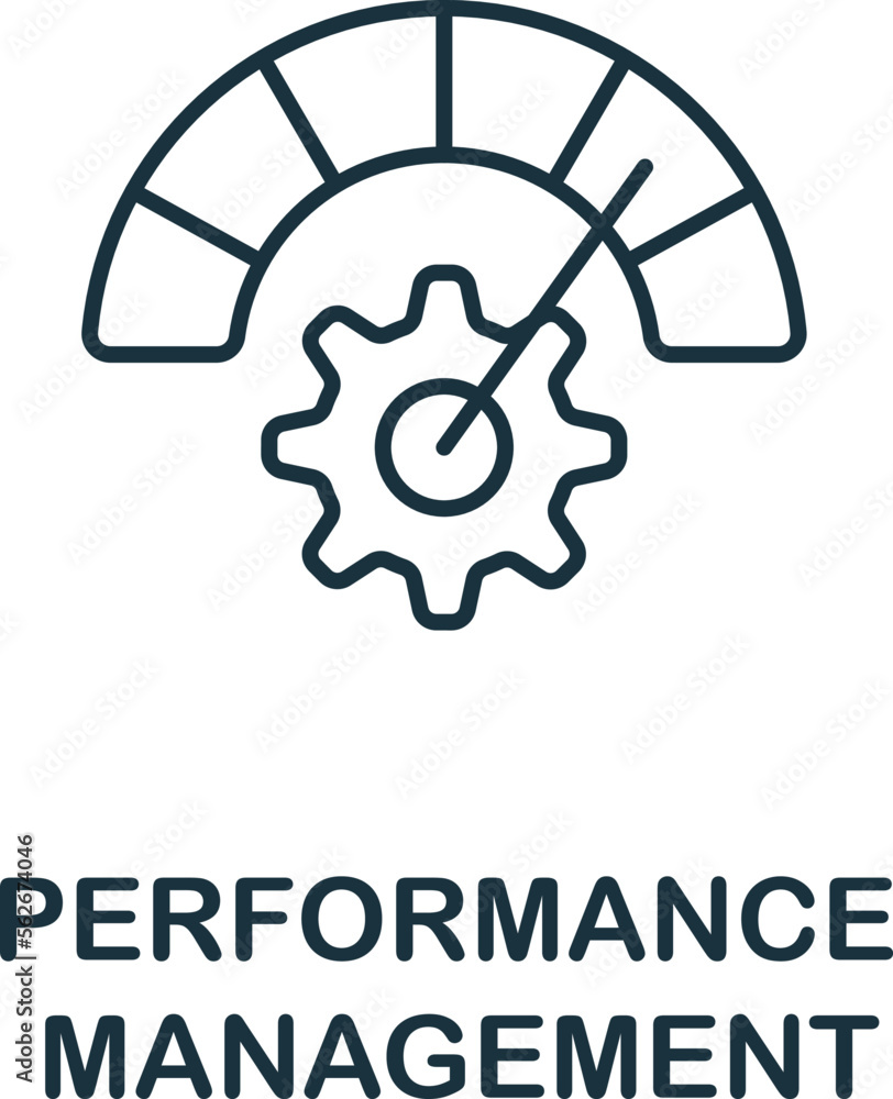 Poster performance management icon. monochrome simple talent development icon for templates, web design and
