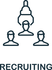 Recruiting icon. Monochrome simple Talent Development icon for templates, web design and infographics