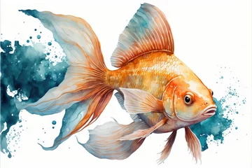 Fotobehang goldfish illustration ai generated © dasom
