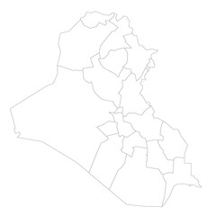 Iraq political map of administrative divisions