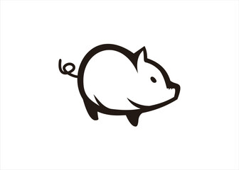 pig logo design vector