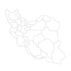 Iran political map of administrative divisions