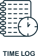 Time Log icon. Monochrome simple Time Management icon for templates, web design and infographics