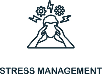 Stress Management icon. Monochrome simple Time Management icon for templates, web design and infographics