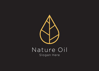 nature oil pure logo design symbol