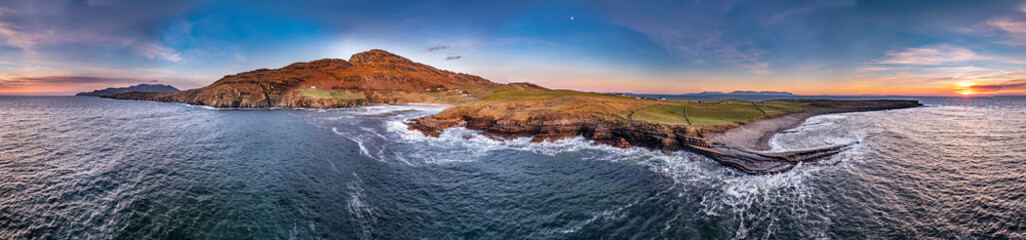 Muckross Head peninsula during sunset - about 10 km west of Killybegs village in county Donegal on the west coast of Ireland