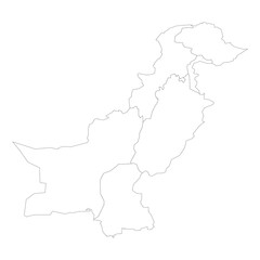 Pakistan political map of administrative divisions