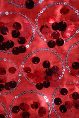 the texture of the fabric is decorated with small circles that reflect light