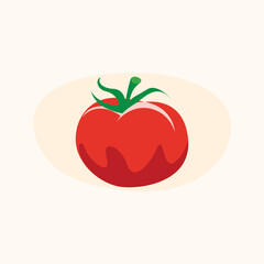 Fresh juicy tomato drawing. Vector