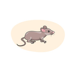 Little cute mouse drawing. Vector