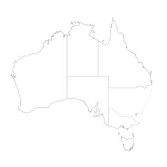 Australia political map of administrative divisions