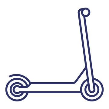 Kick Scooter Line Design Icon On White