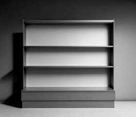 Generative AIEmpty Gray Product display shelf for retails and store mock up Generative AI