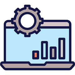 Analysis, bar graph Vector Icon
