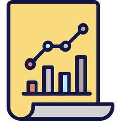 Assessment, bar graph Vector Icon

