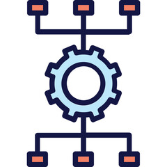 Cog, hierarchy Vector Icon

