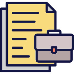 Briefcase, business document Vector Icon
