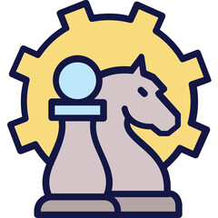 Chess knight, chess pawn Vector Icon

