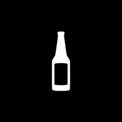 Beer bottles icon isolated on black background. 