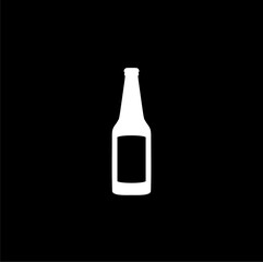 Beer bottles icon isolated on black background. 