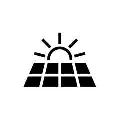 simple solar energy panel icon negative vector with sun isolated illustration
