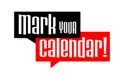 "Mark your calendar" on speech bubble