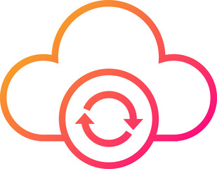 Cloud icon in gradient colors. Server signs illustration.