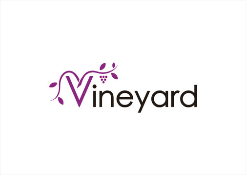 vineyard logo design grape wine icon