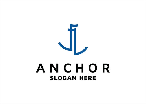simple anchor logo design