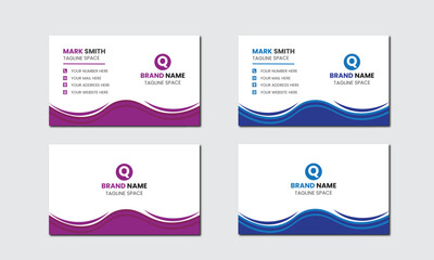 set of business cards