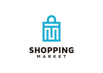 shopping logo design icon market place online shop store