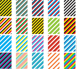 Striped vector backgrounds set of colorful zebra

