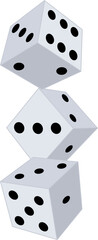 Hand drawn of dices icon , vector illustration
