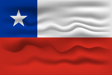 Waving flag of the country Chile. Vector illustration.