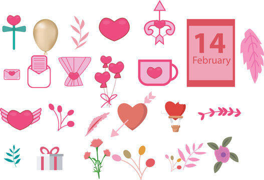 vector set element valenties on white background