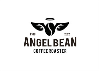 coffee logo design with angel wings concept