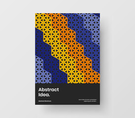 Trendy cover A4 design vector layout. Unique geometric shapes brochure illustration.