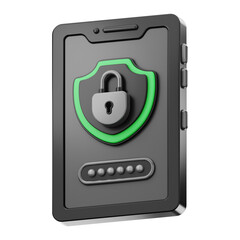 Premium Phone Security lock screen icon 3d rendering on isolated background